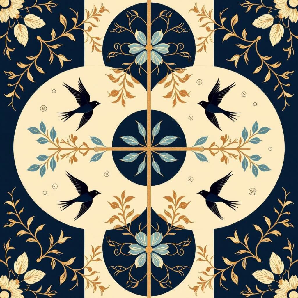 East Asian Art: Interlocking Circles and Flying Swallows