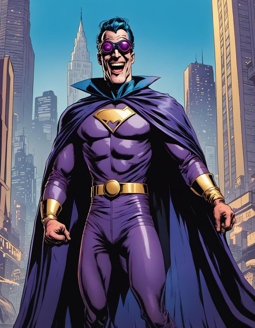 Classic Comic Book Supervillain in Golden Age Style