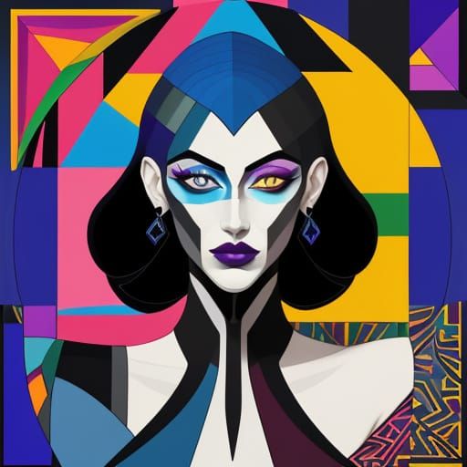 Cubist Androgynes Dancing in Geometric Fauvism