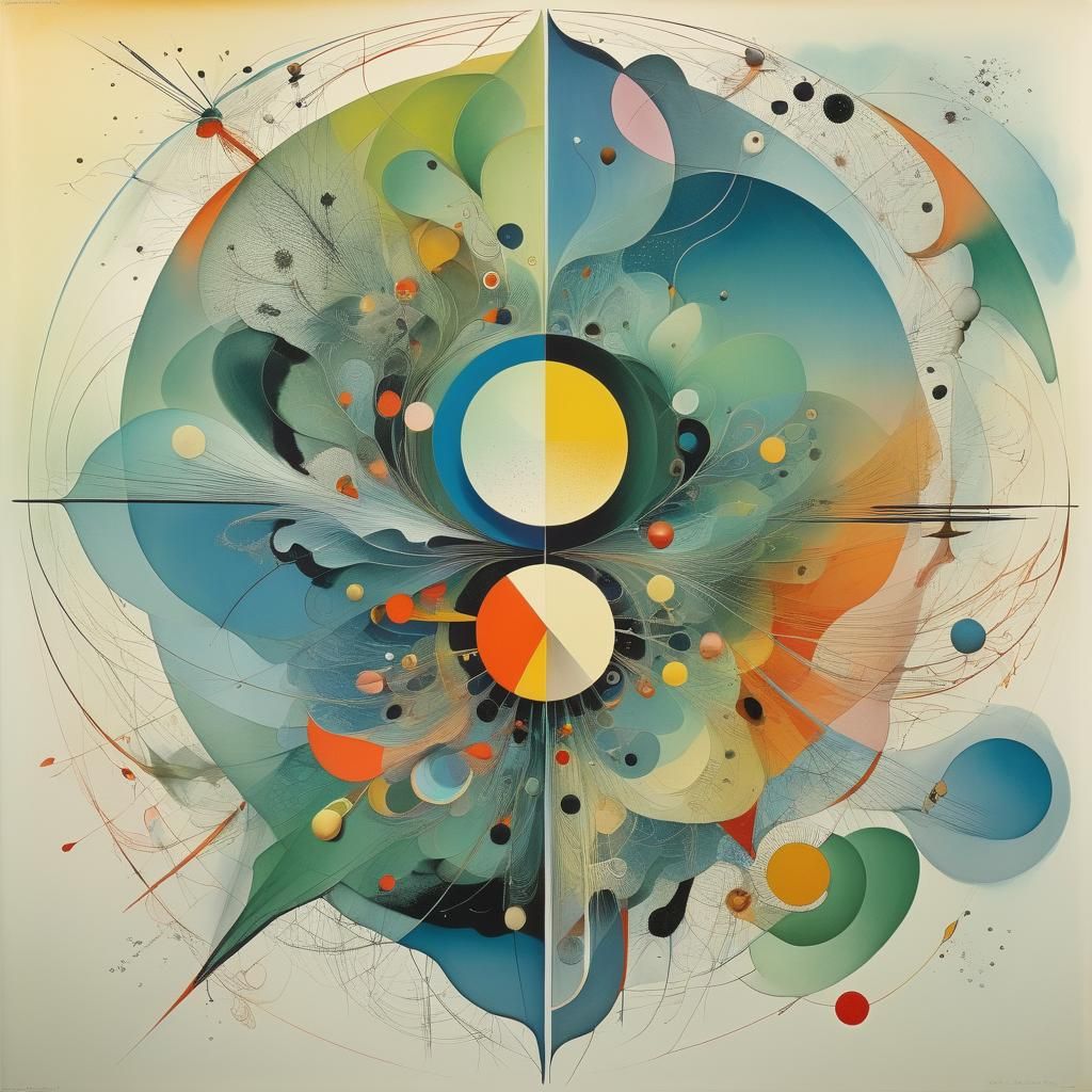 Surrealist Landscape in Layered Composition Style