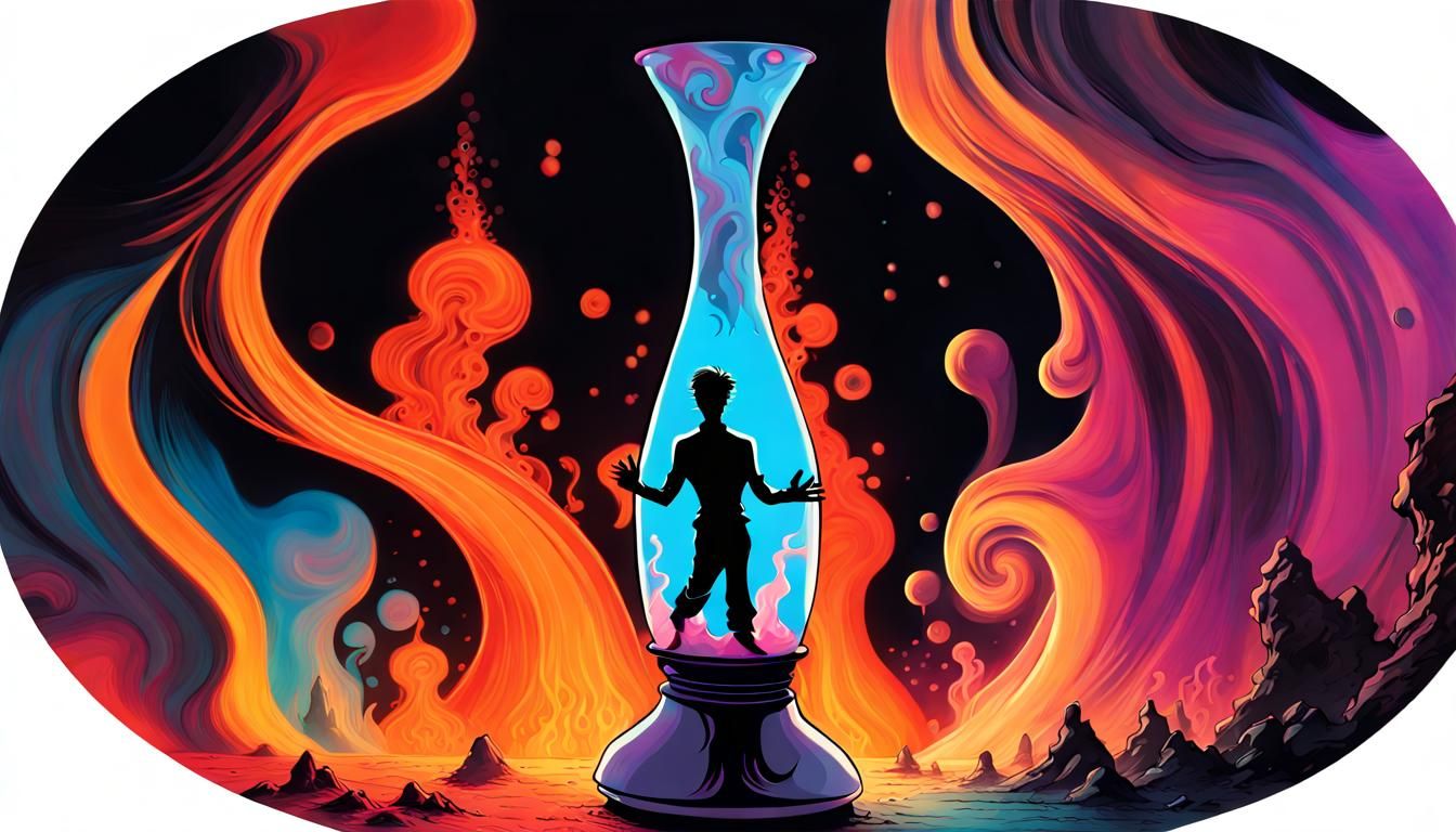 Genie Emerges From Psychedelic Lava Lamp