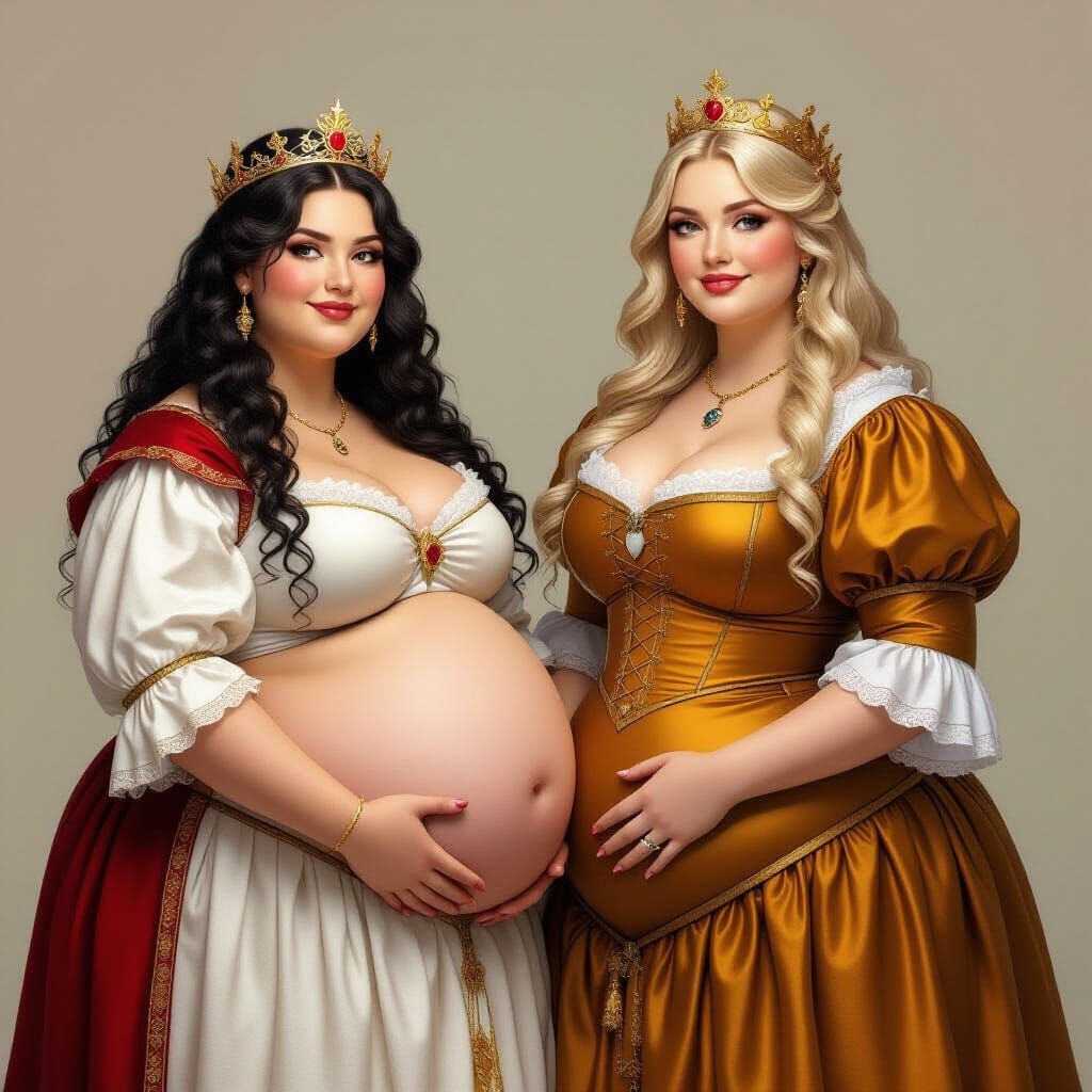 Two Obese Medieval Queens in Love