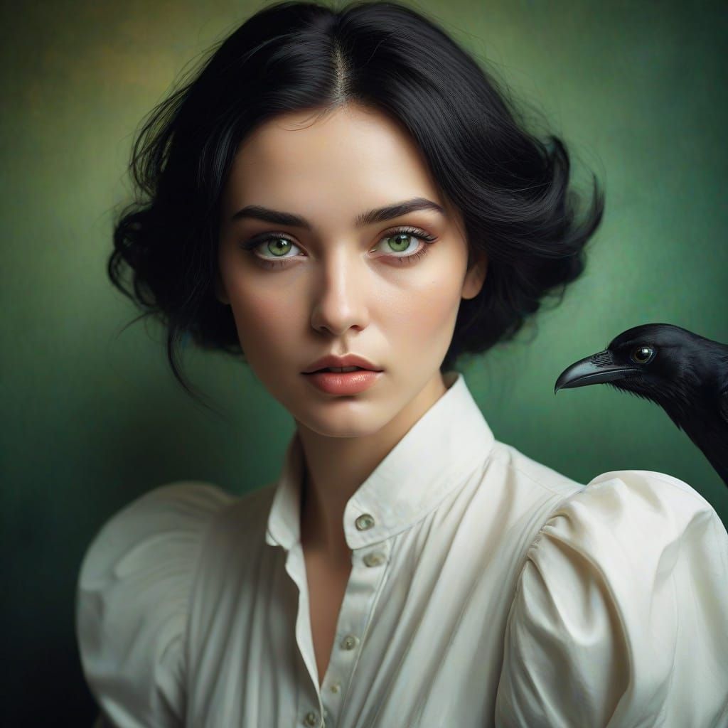 Ethereal Avant-Garde Portrait of a Mystical Woman