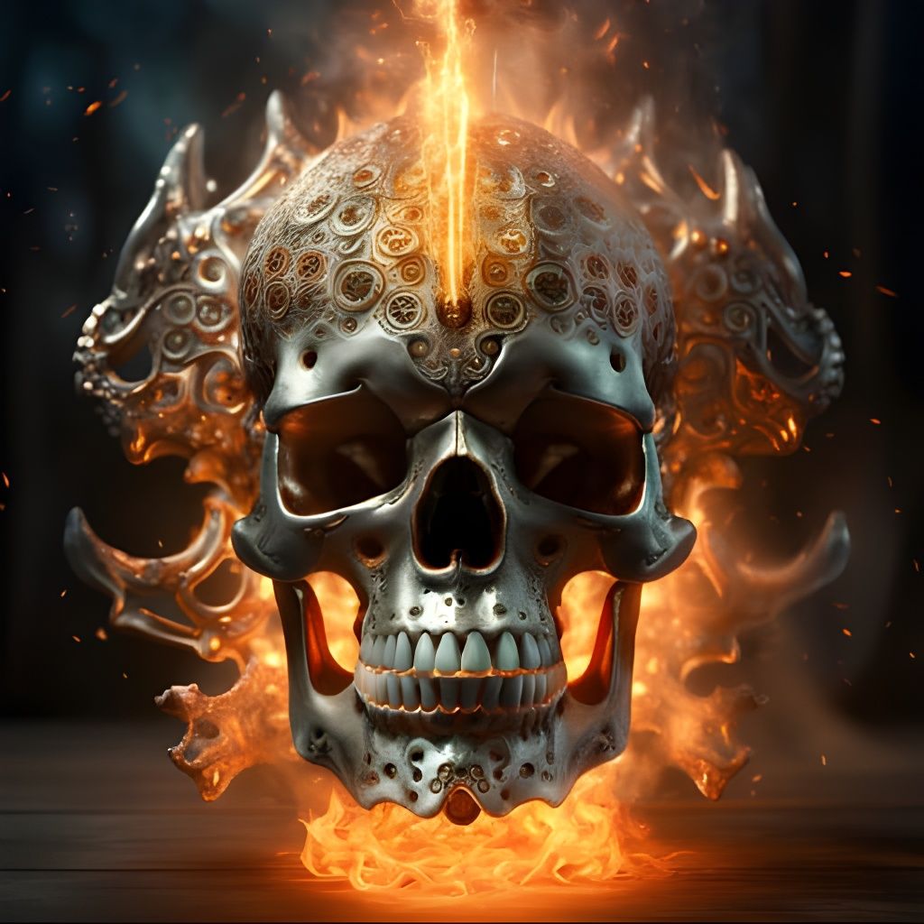 Skull Ablaze with Eternal Flame