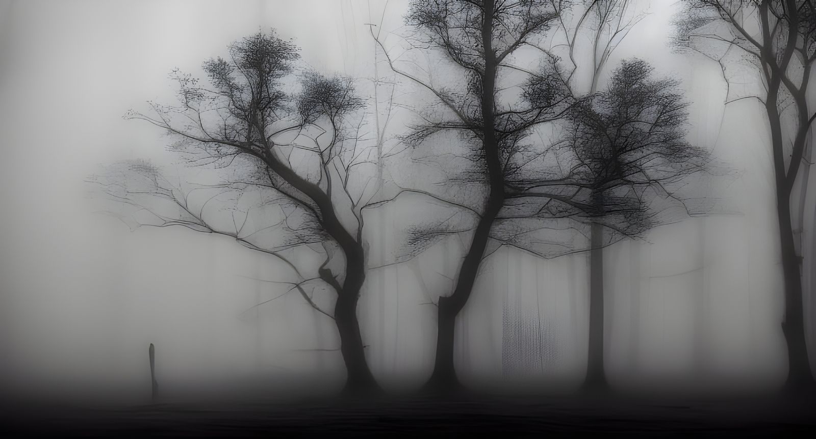 Dark Fantasy Raven in Foggy Landscape