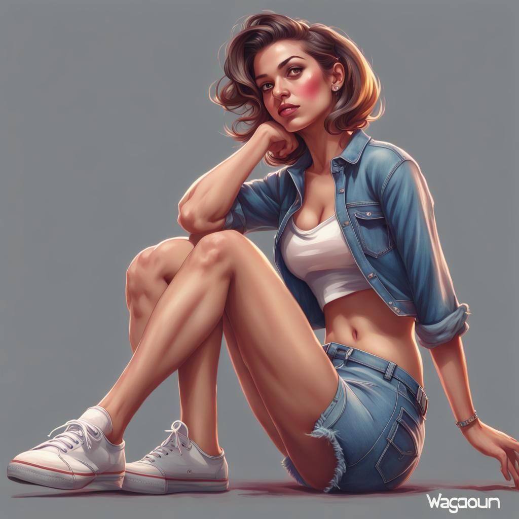 Shy Girl Next Door in Vargas Style