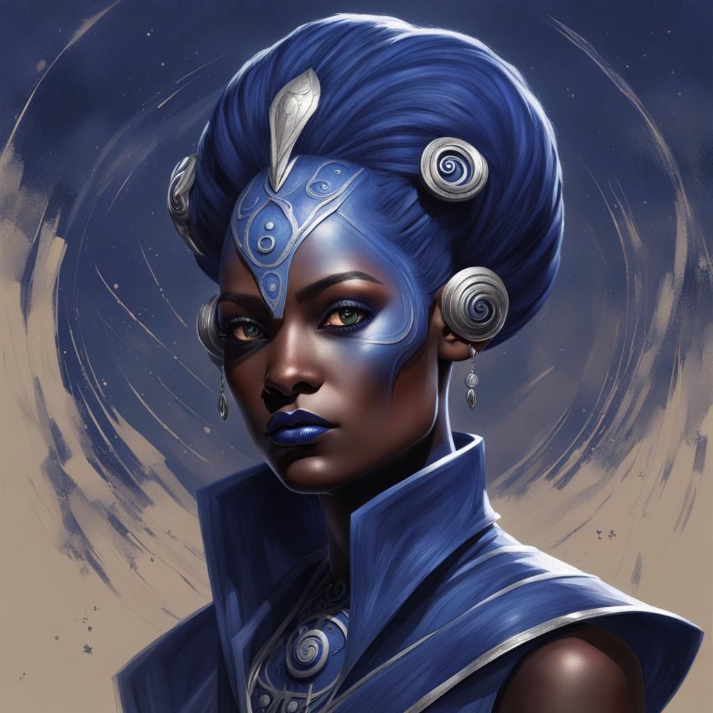 Twi'lek with Indigo Skin and Constellation Lekku