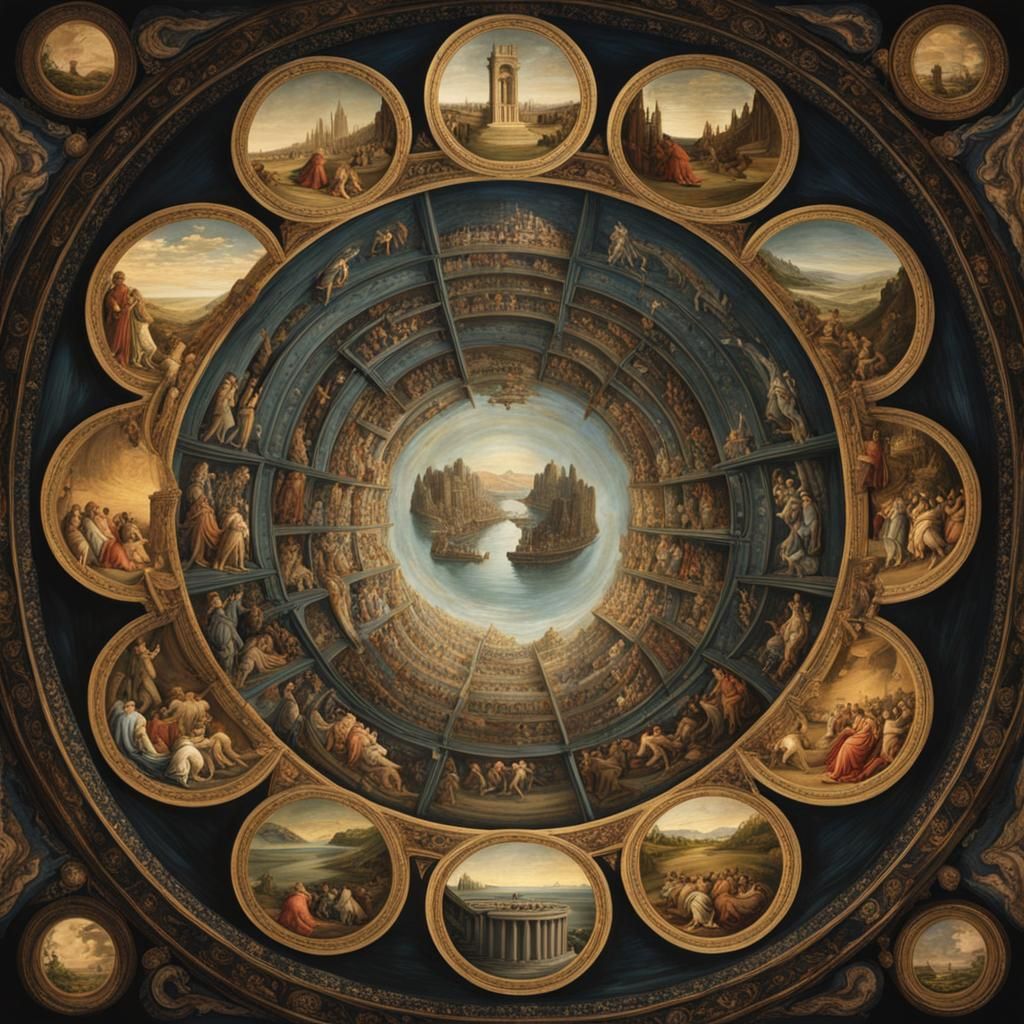 Dante's Inferno: Botticelli-Style Cinematic Artwork