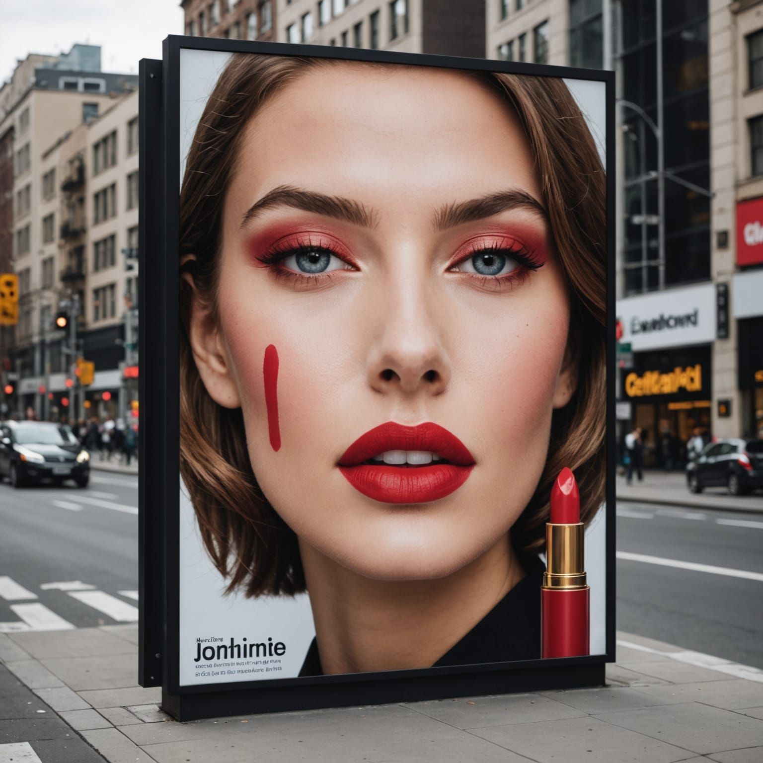 Bold Men's Lipstick Billboard Ad
