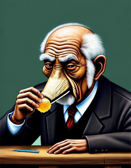 Old Man with Anteater Nose Eats Jelly