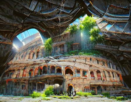 Detailed Digital Illustration of the Colosseum