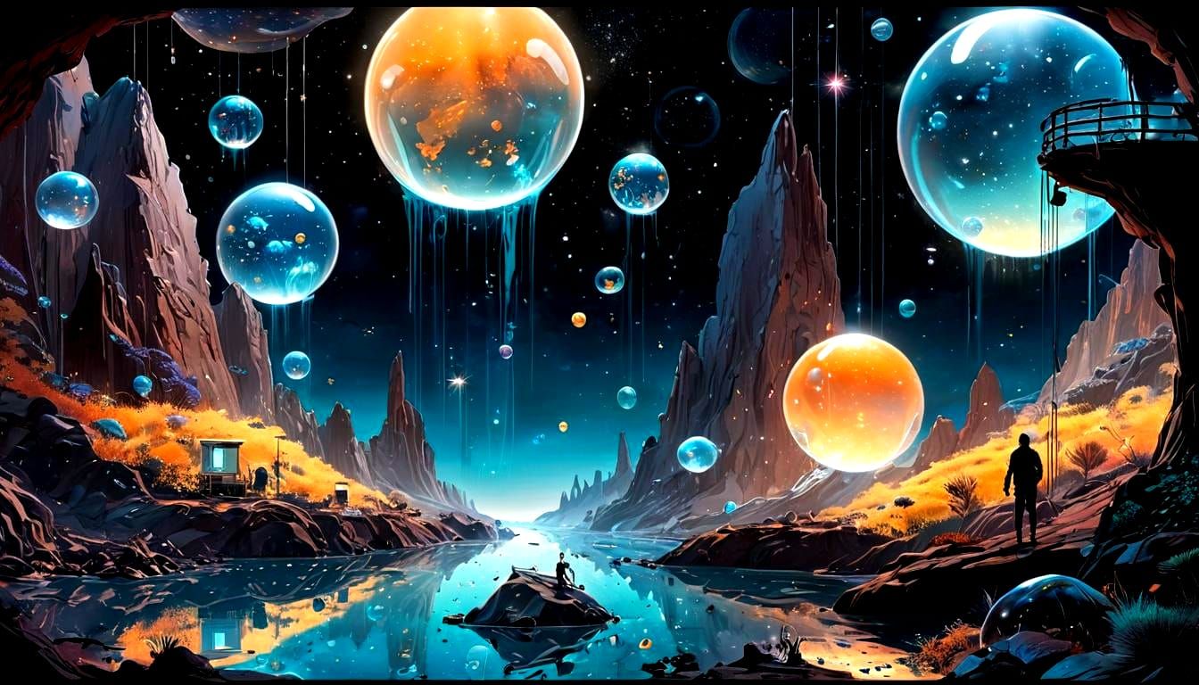 Humans in Space: Hand-Drawn Comic Art