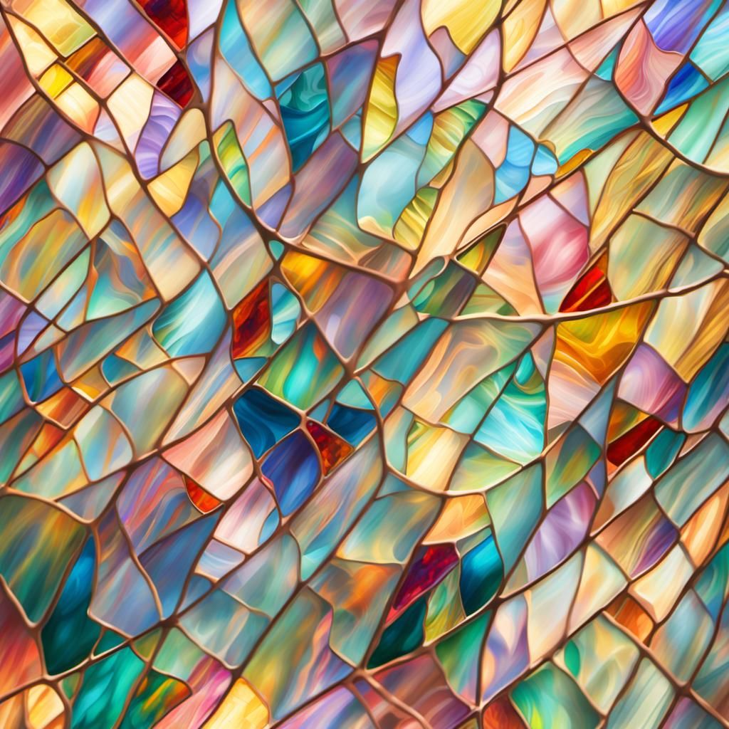 Abstract Stained Glass Art in Fauvist Style