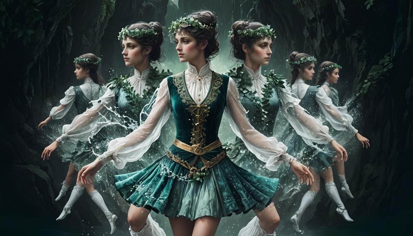 Translucent Waters and Verdant Cliffs in Doré Style