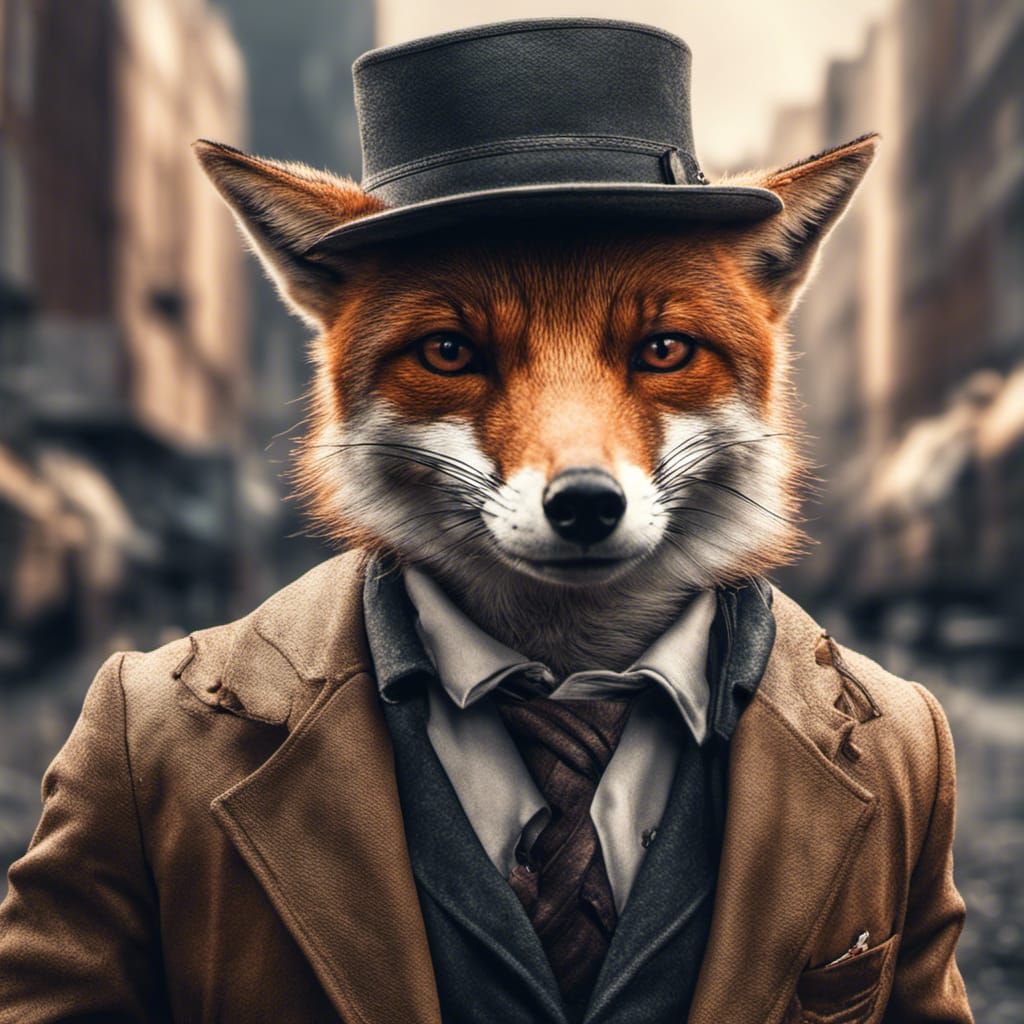 Hyperrealistic Urban Fox Street Gangster