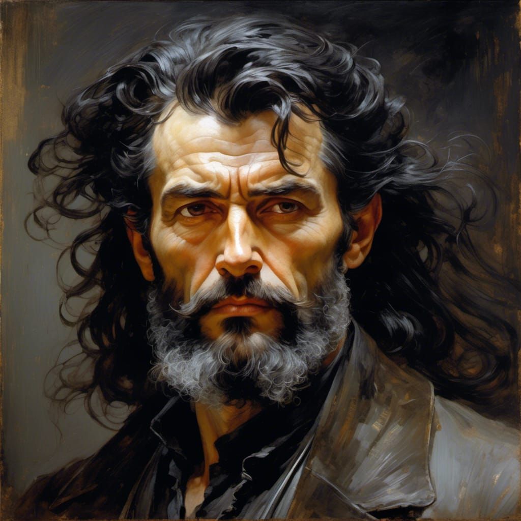 Hyperreal Portrait of a French Painter in 1880s Style