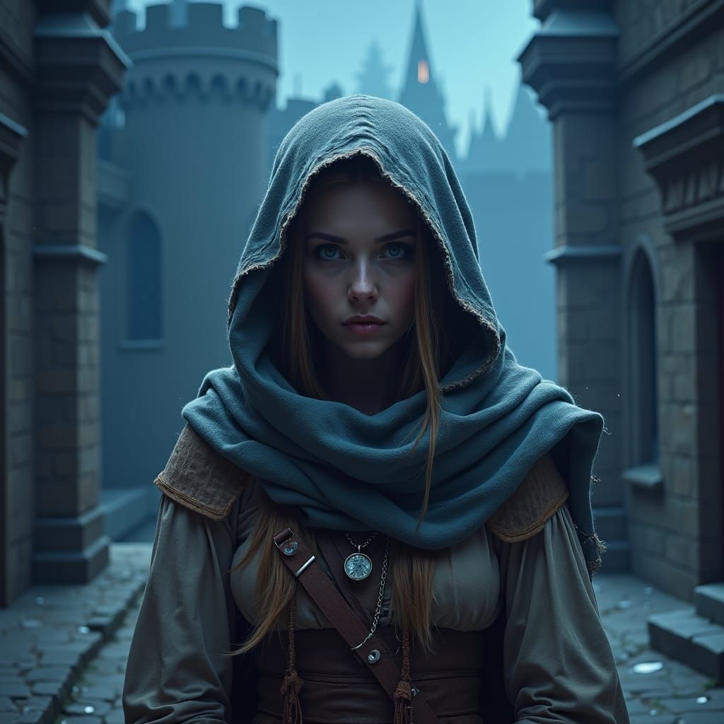 Princess's Midnight Escape: Matte Painting Style