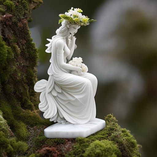 Thinking lady statue