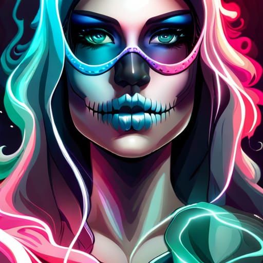 Day of the Dead Girl with Skull Face Paint