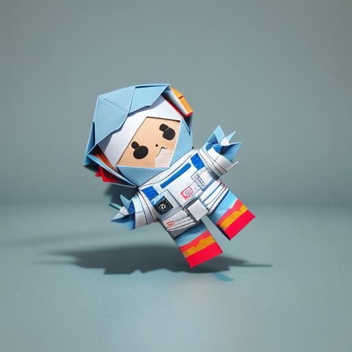 Cute Baby Astronaut Toy in Origami Style