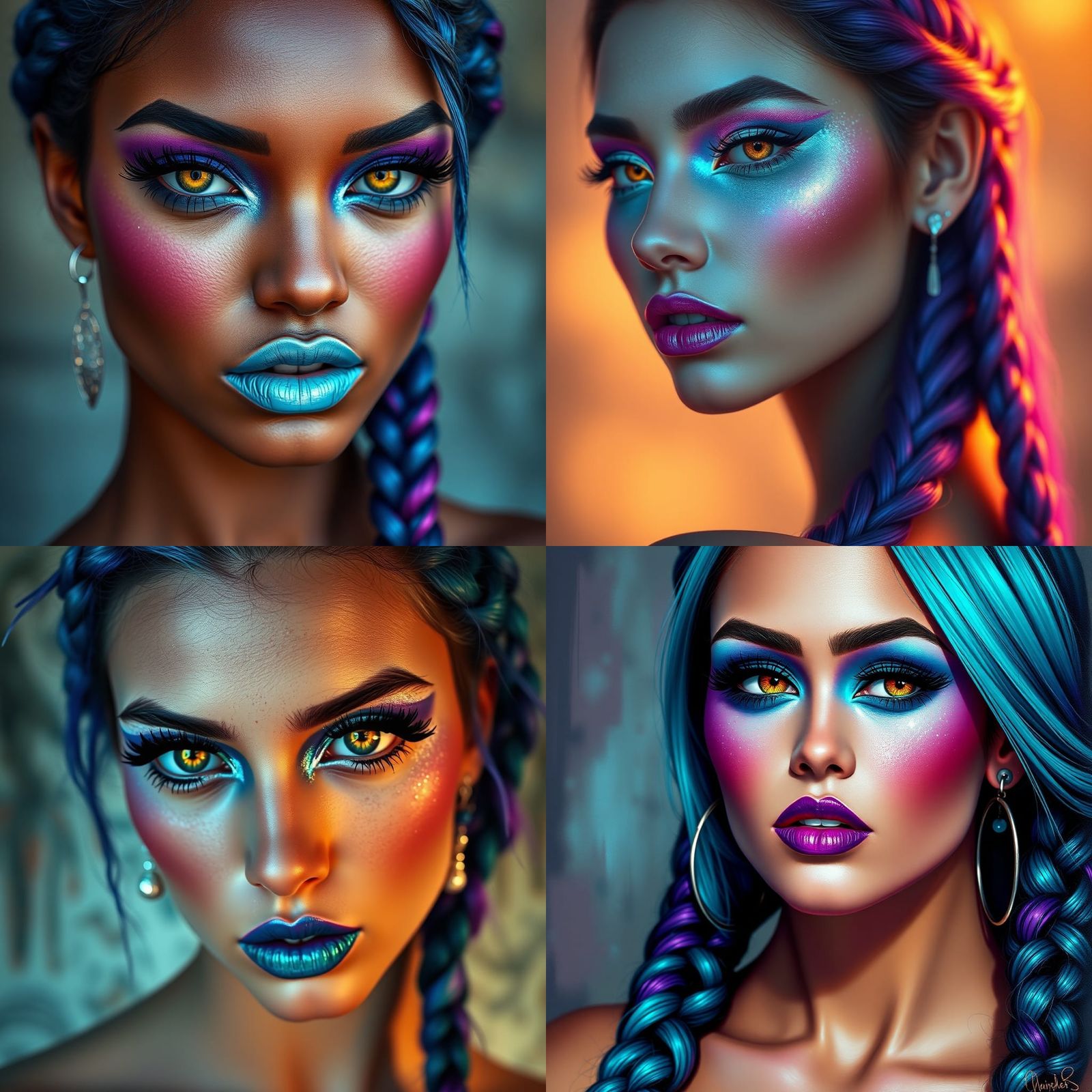 Gold-Eyed Woman with Graffiti Art Aesthetic