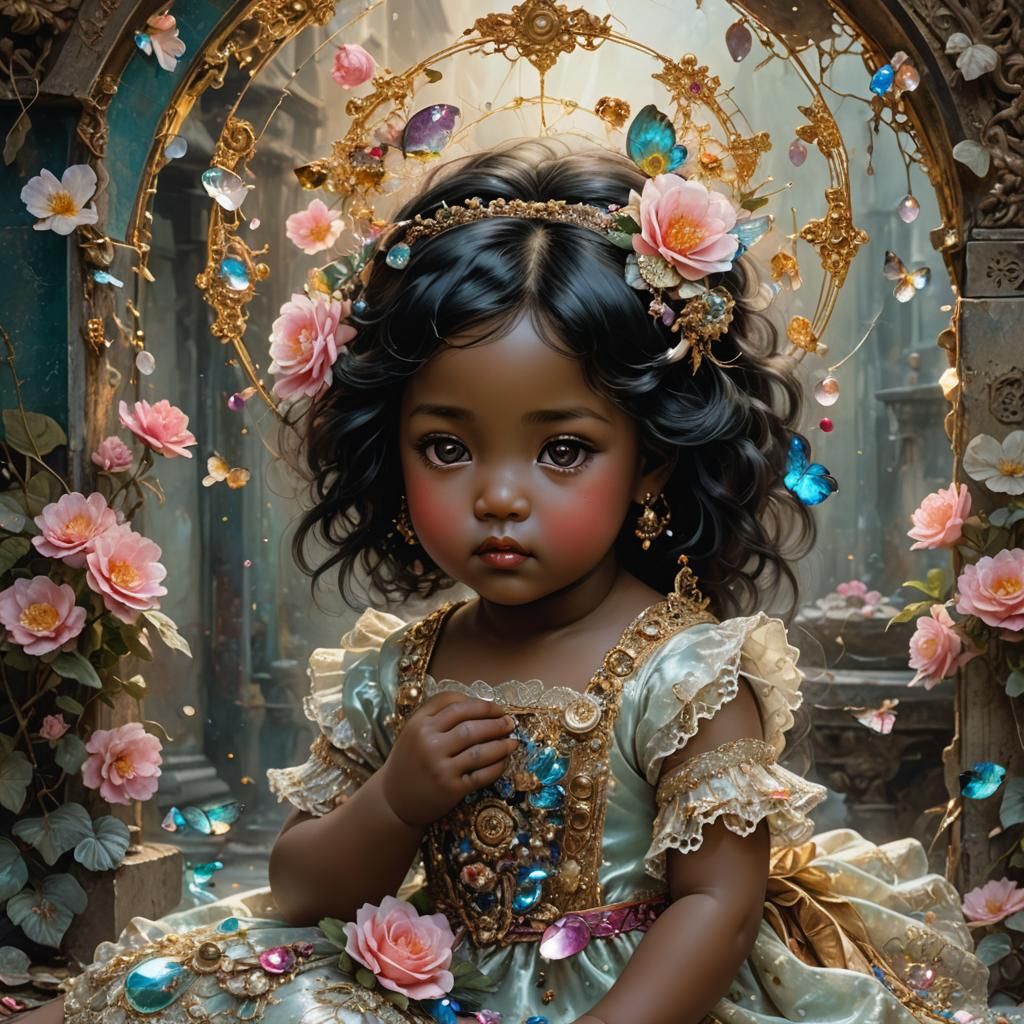 Beautiful Baby Girl with Rosy Cheeks, Zatzka Style