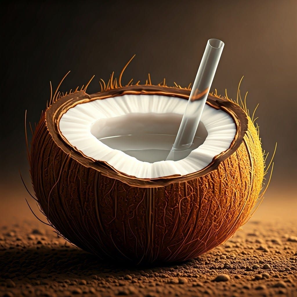 Freshly Cut Coconut in Ultra-High Definition