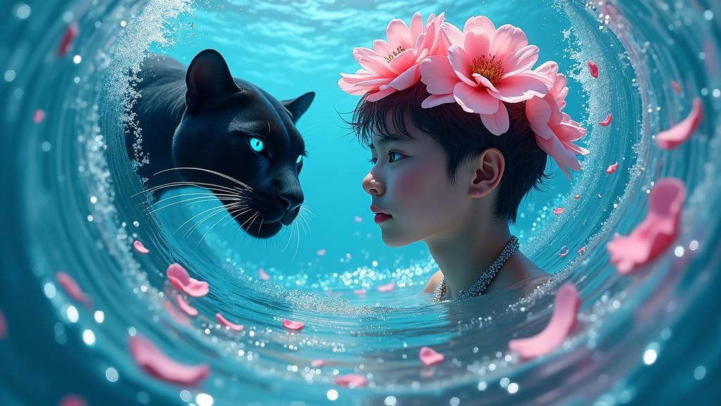 Ethereal Aquatic Surrealism: Water God Emerges