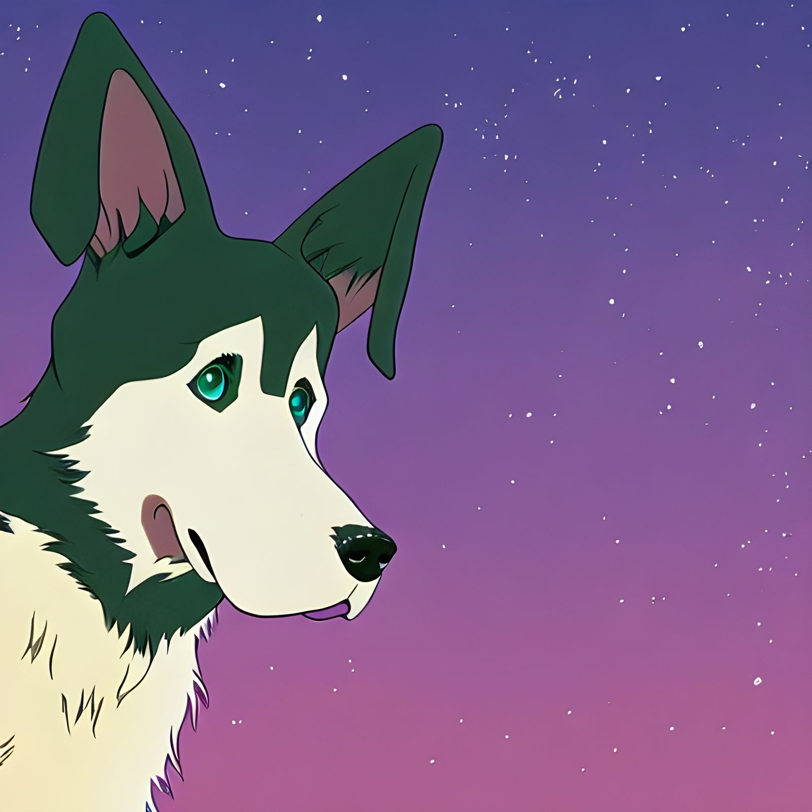 Mystical Dog Portrait by Studio Ghibli