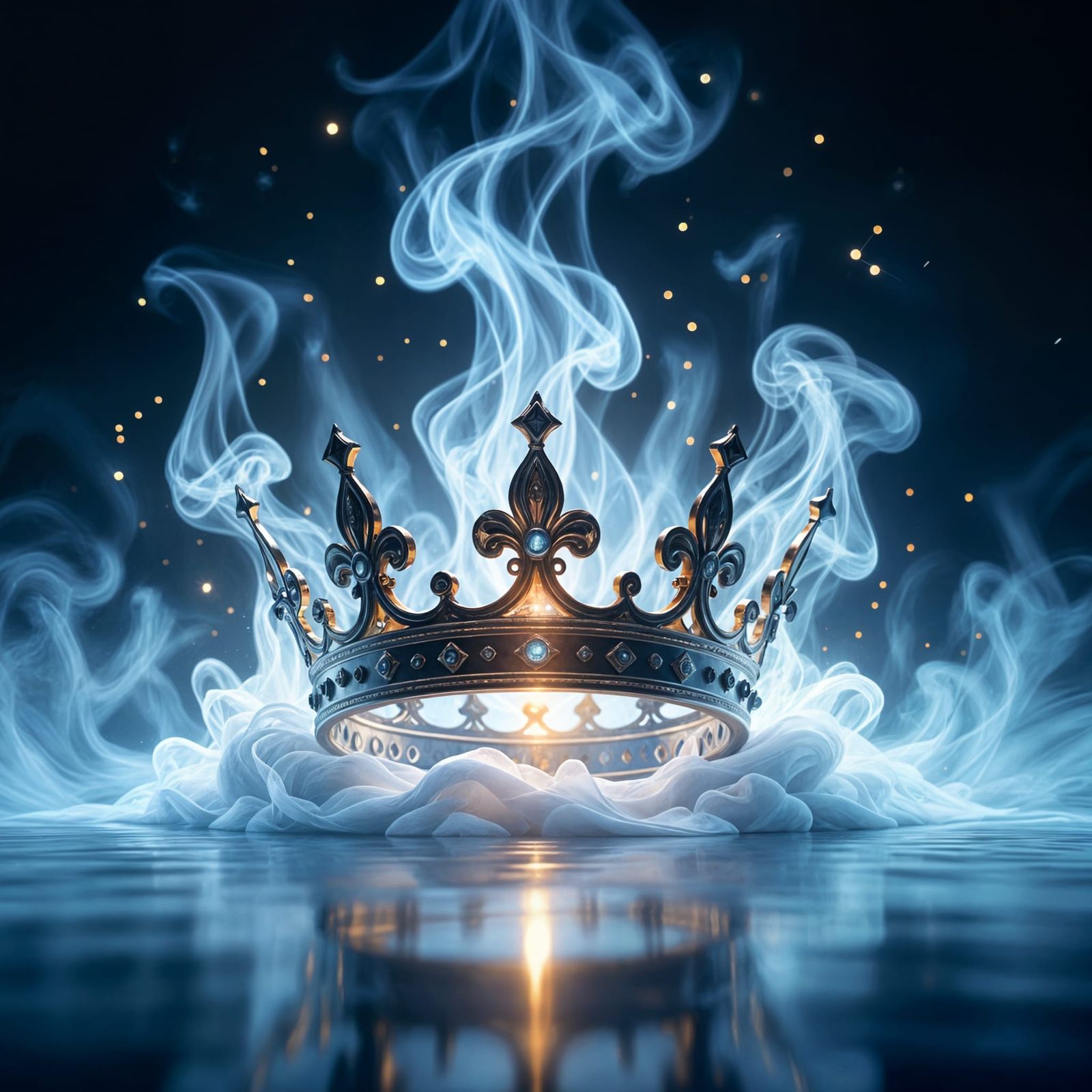 Abstract Crown of Smoke and Light
