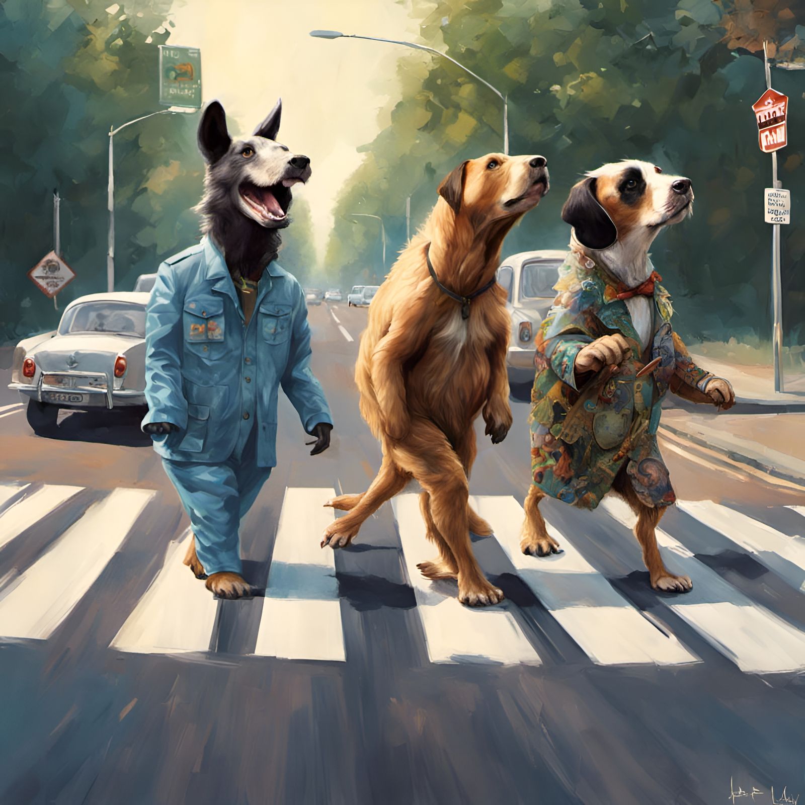 Animals Recreate Abbey Road Crossing in Digital Art
