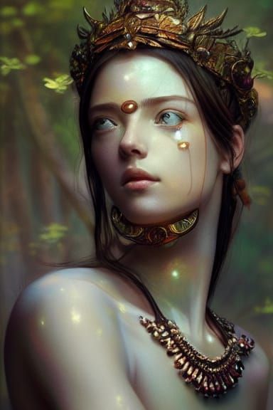 Ethereal Goddess Portrait in Trending Art Style
