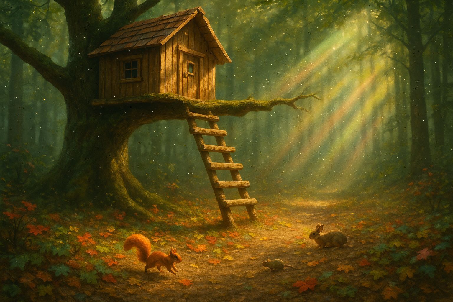 Magical Forest Cabin in Photorealistic Style