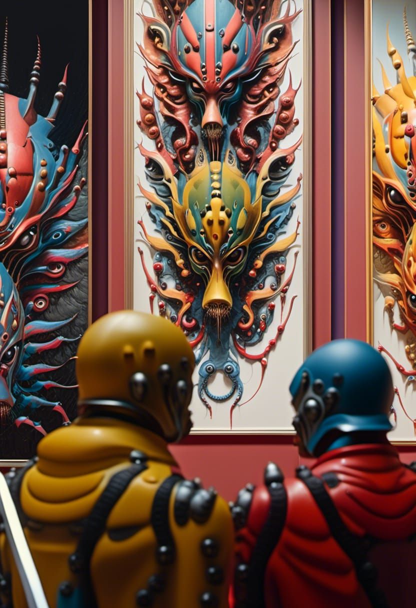 Abstract Alien Portraits in a Bizarre Landscape