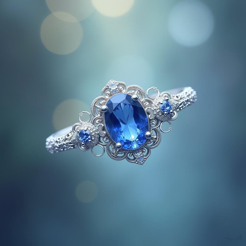 Glowing Magical Wedding Ring in Ethereal Setting