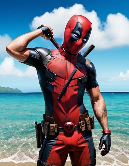 Deadpool at the beach