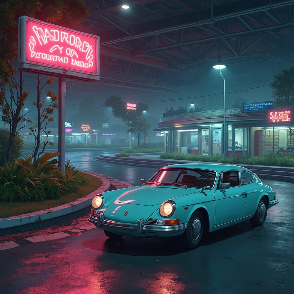 Secure Automotive Data Server in Retro-Futuristic Style