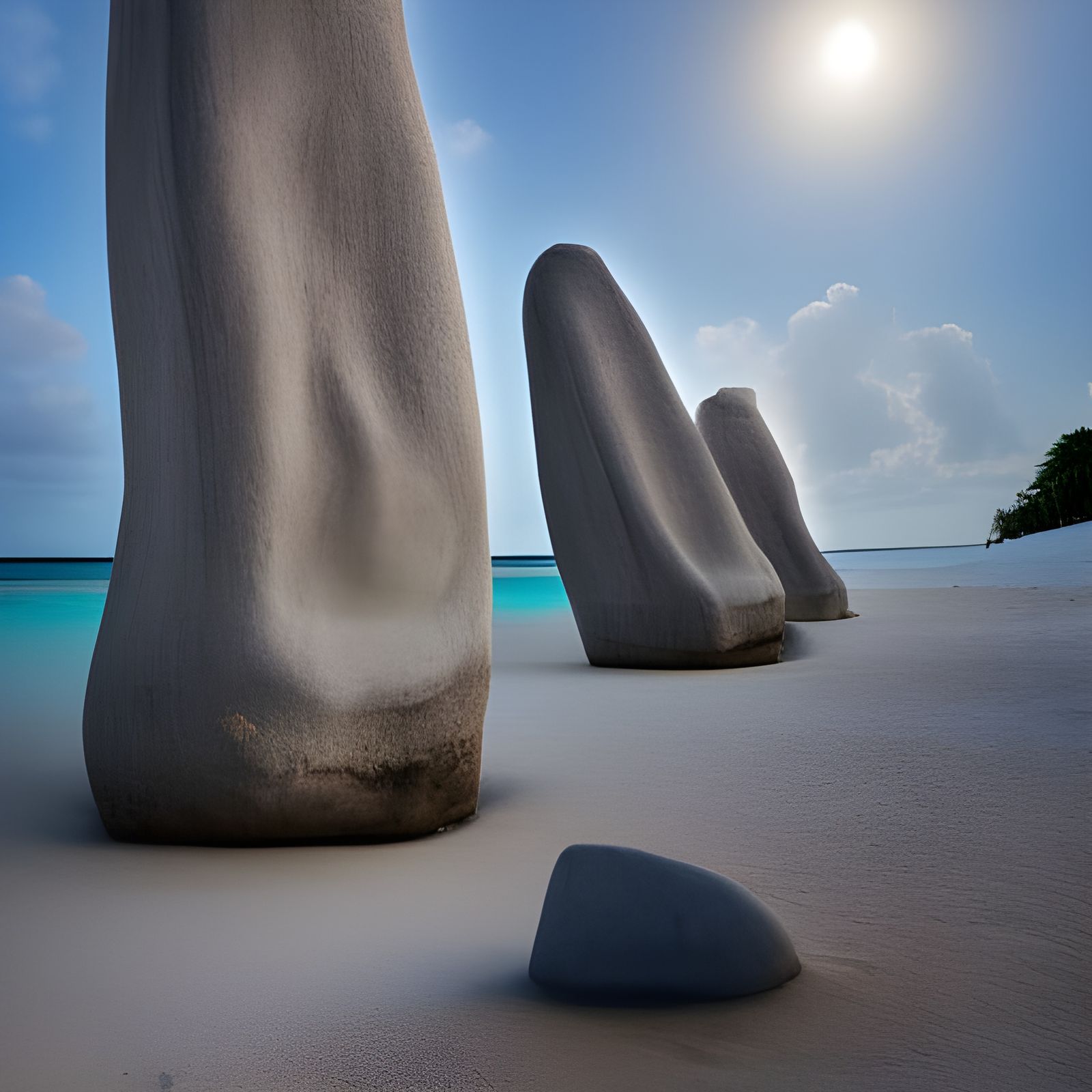 Human Monoliths on Maldives Beach, Professional Photography
