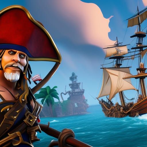 Pirates Sail to Fortnite: Detailed Matte Painting