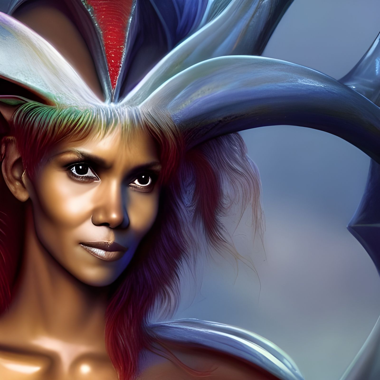 Elf Portrait in Fantasy Art Style