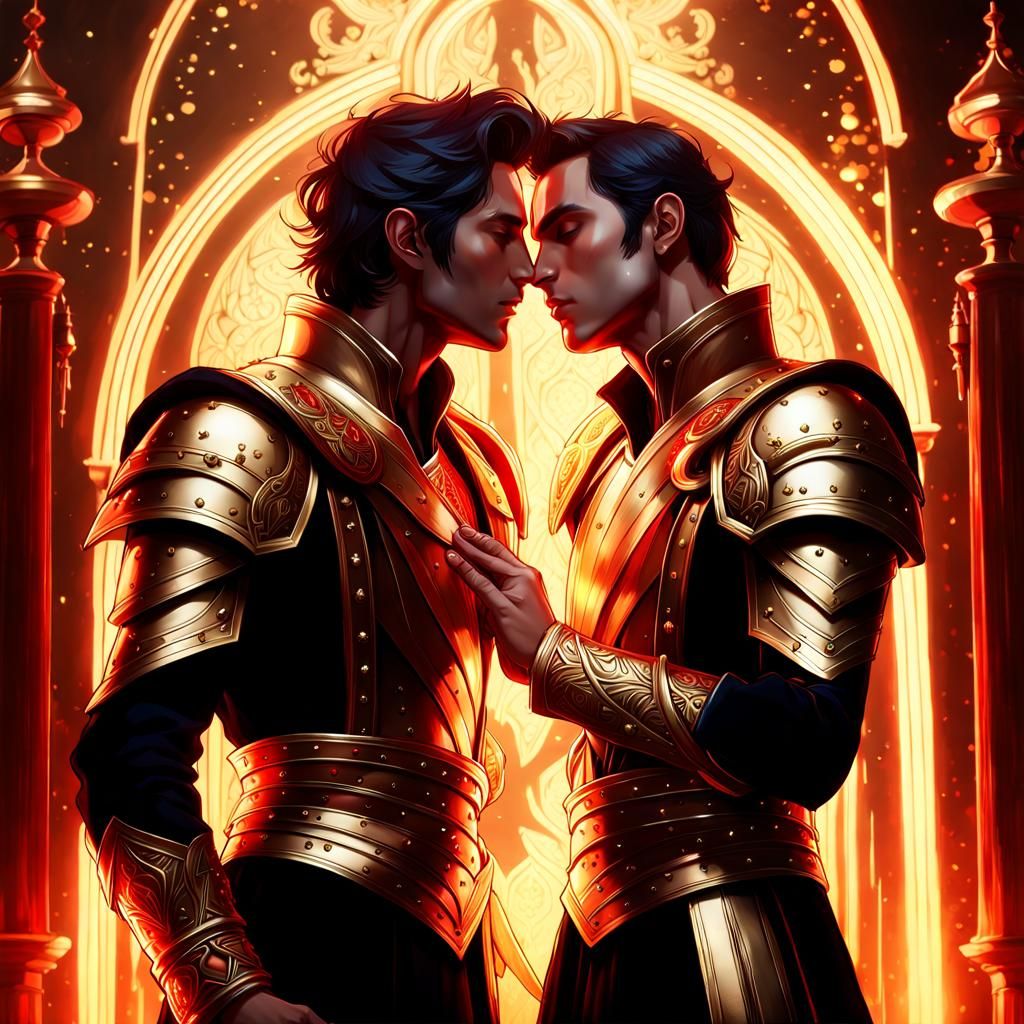 Gay Princes Kissing in Bioluminescent Magic