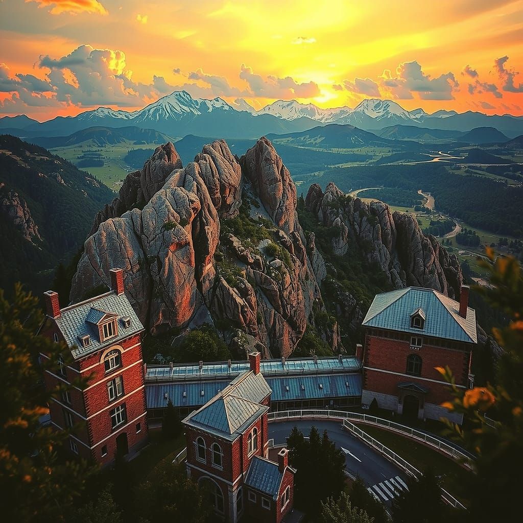 Golden Hour Serene Landscape with Warm Lighting