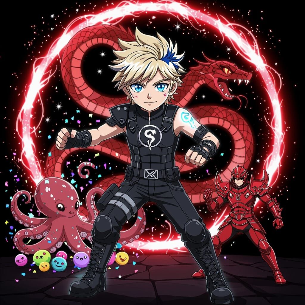 Anime Hero Teleports With Confetti Attacks in Epic Battle