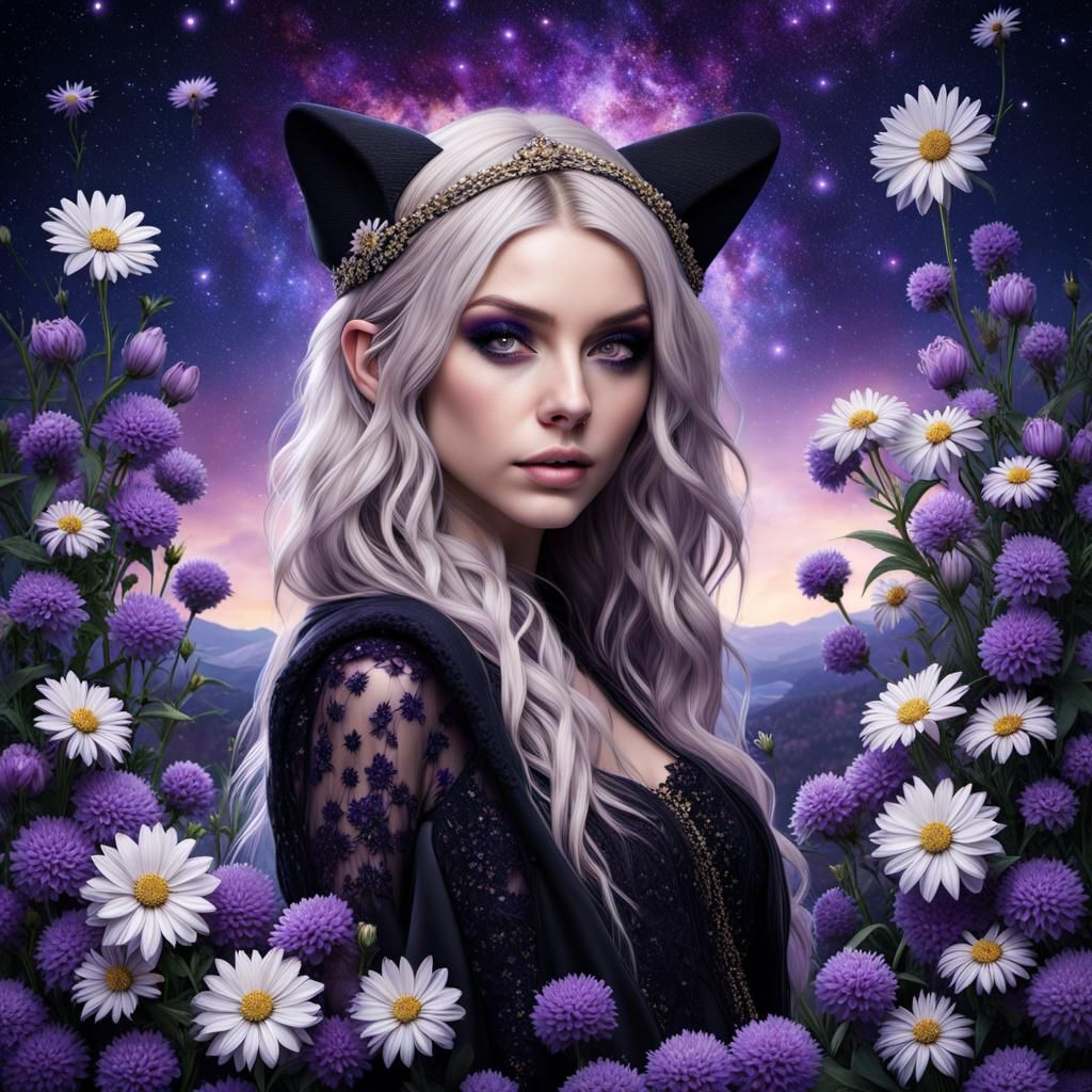Hyperrealistic Taylor Momsen Portrait with Starry Night