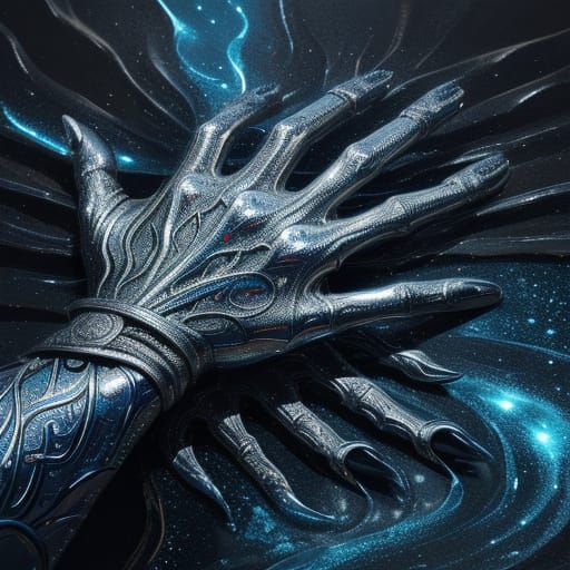 Liquid Metal Hand with Ethereal Glow