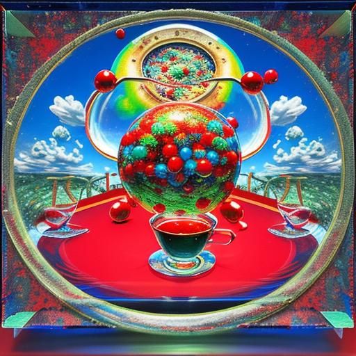 Abstract Expressionism: Sky with Wineglass and Ribbons