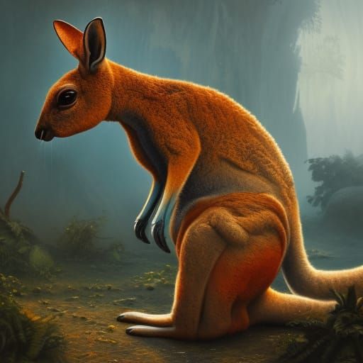 Fantastical Kangaroo in Detailed Matte Painting