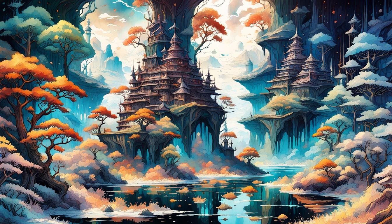 Abstract Fantasy Wonderland: Mixed Media Alcohol Ink Art