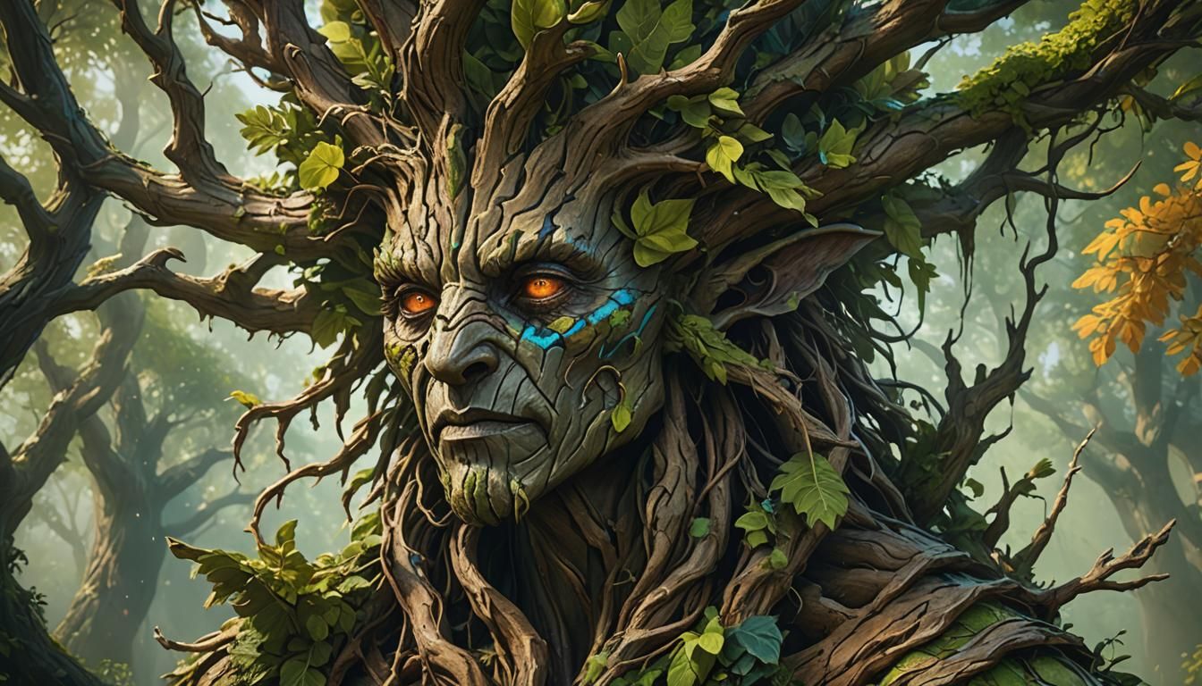 Hyperrealistic Dryad Treant Concept Art