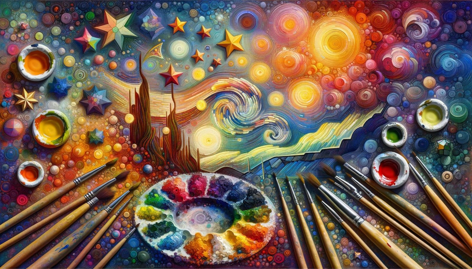 Vibrant Stars and Vortices on Oil Canvas